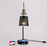 Lampe de bureau rétro avec chargeur induction et port USB | Nyx - Delisse