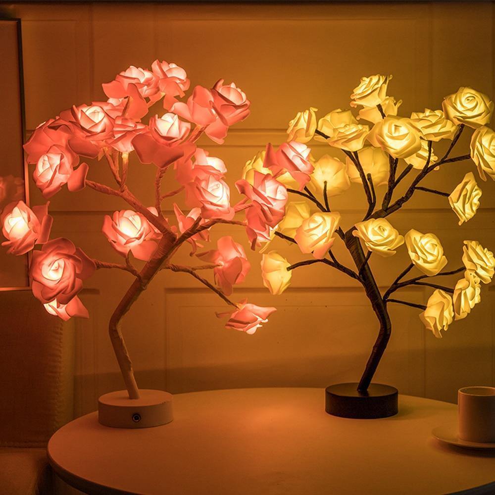 Arbre lumineux d'intérieur rose - 48 LEDs - Décoration lumineuse