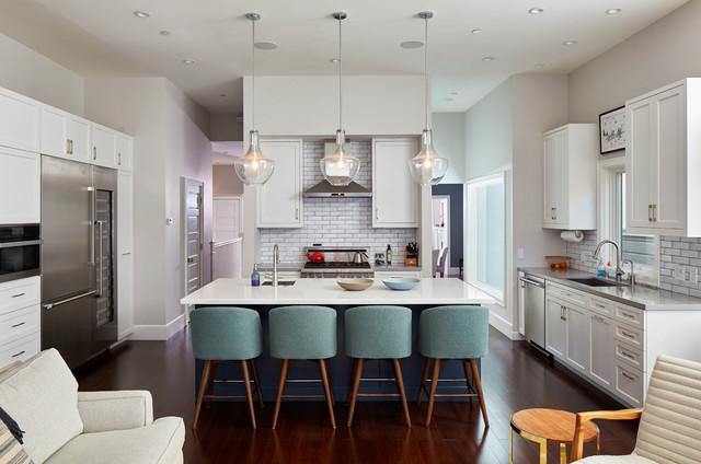 How high should you place your pendant lights above a kitchen island?