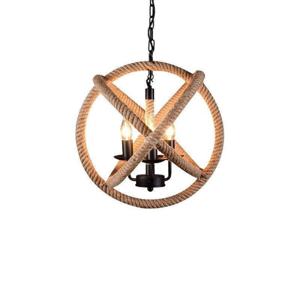Chandelier à corde chanvre style bohème | Leif - Delisse