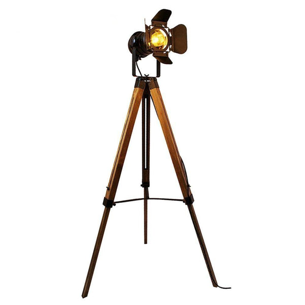 Lampadaire bois trépied style industriel | Gerd - Delisse