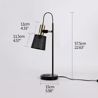 lampe de bureau avec port USB noir - HEMA