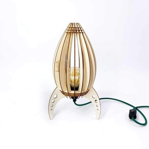 Lampe de chevet en bois fusée | Ariane