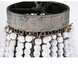 Lustre rétro design vintage en perles de bois | Hansel - Delisse