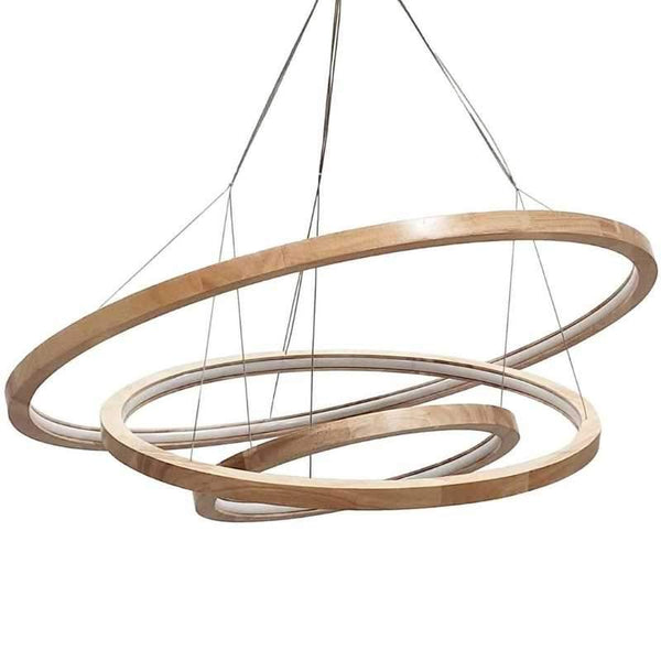 Plafonnier bois triple anneaux | Céclon